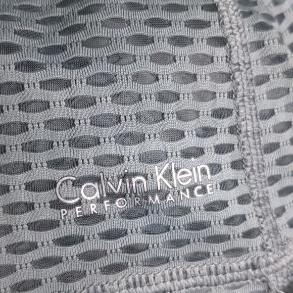 CALVIN KLEIN Gray Performance Gear Mesh Top XL Athleisure Workout Tee - Picture 7 of 8